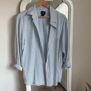 H&M Light Blue Striped Casual Shirt